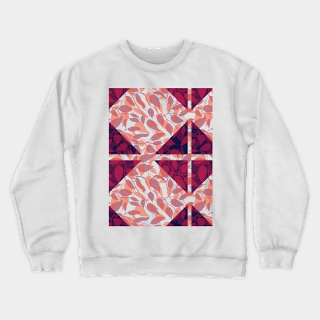 Minimalist Leaf Line Art Illustration as a Seamless Surface Pattern Design Crewneck Sweatshirt by zarya_kiqo